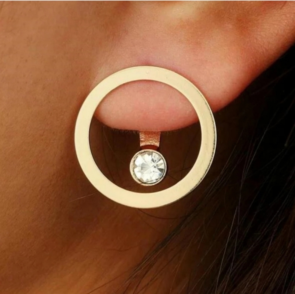 Front Back Double Sided Earrings 2 in One - Picture 2 of 3